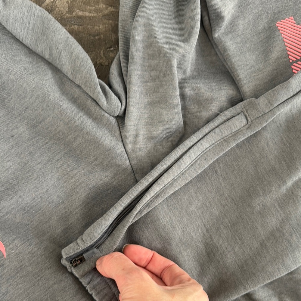Nike Gray Track Pants with Drawstring Waistband and Tapered Legs - Picture 6 of 6